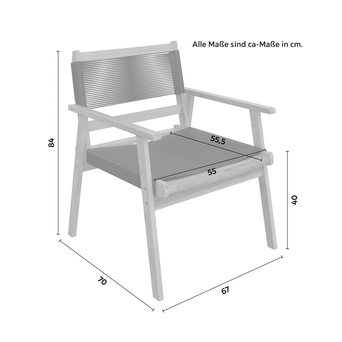 Terasová sedací souprava ENRICA - černá/barvy akácie, Moderní, dřevo/plast (120/84/70cm) - Bessagi Garden