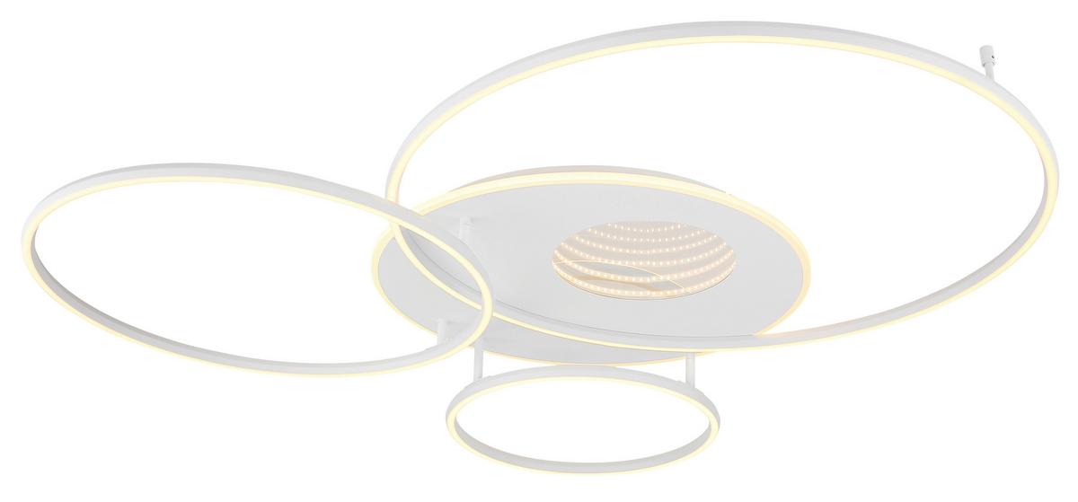 LED-Deckenleuchte Memory-Funktion - Weiß, Design, Kunststoff/Metall (126,4/105,3/13cm) - Globo