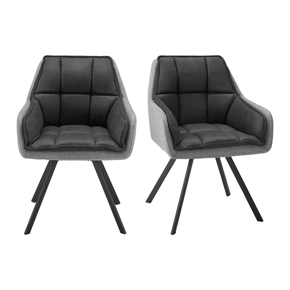 Jedálenská stolička BILLY - čierna/sivá, Modern, kov/drevo (62/85/62cm) - P & B