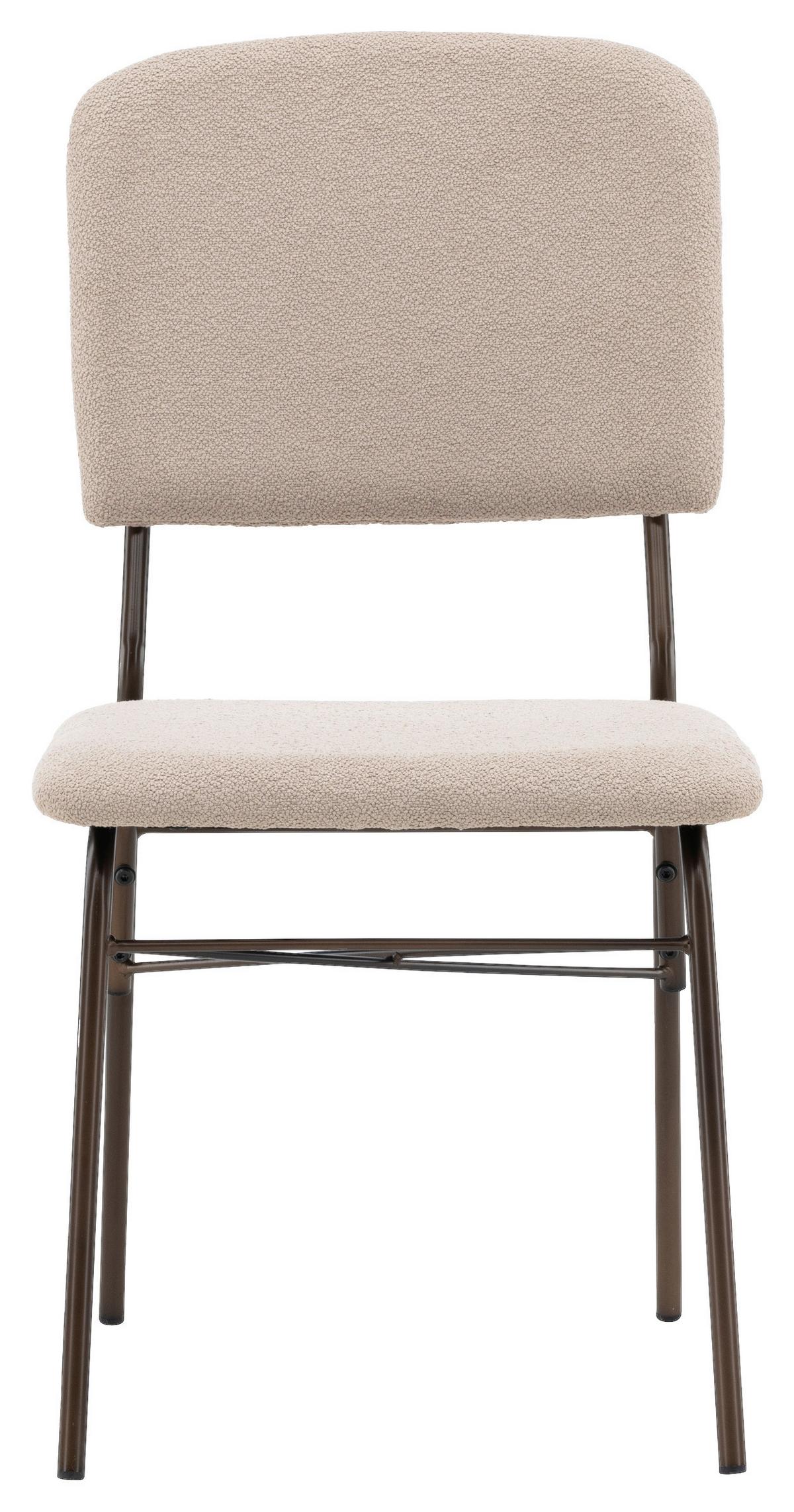 Stuhl-set Rosie Beige B: 48,5 Cm - Beige/Braun, Design, Kunststoff/Textil (48.5/94/56cm) - Livetastic