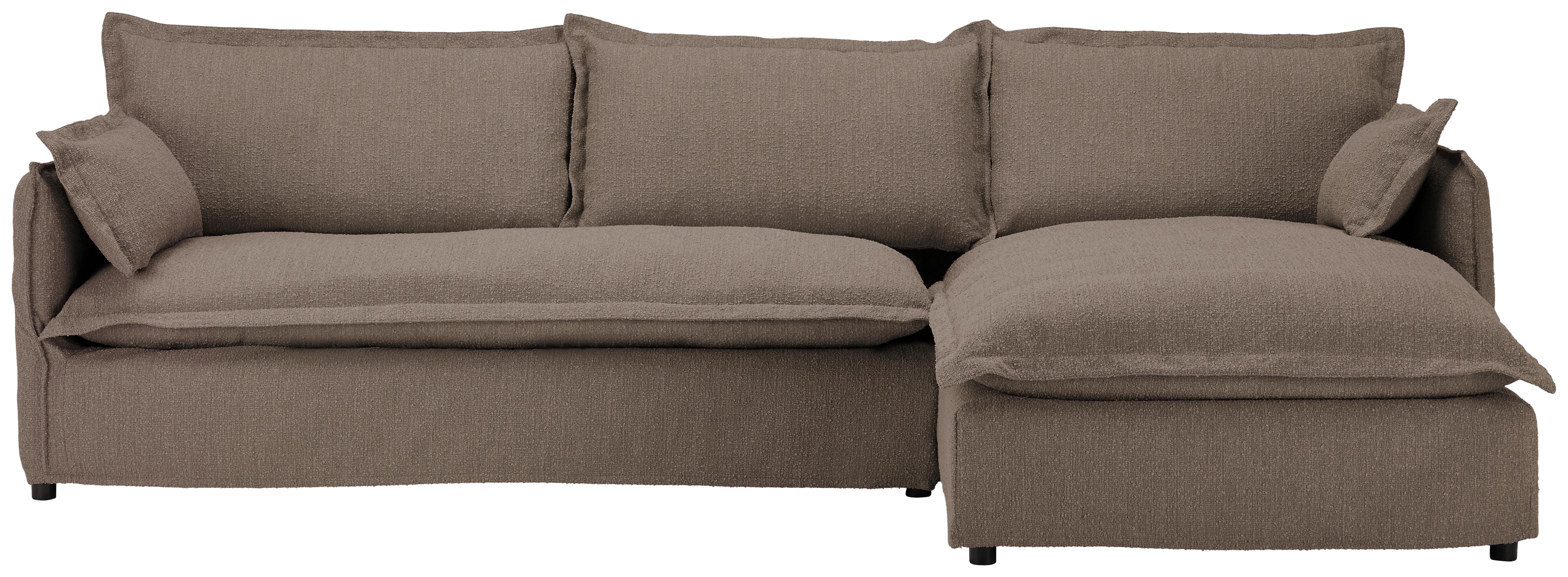 Ecksofa Toscana - Schwarz/Braun, Trend, Textil (295/165cm) - Livetastic