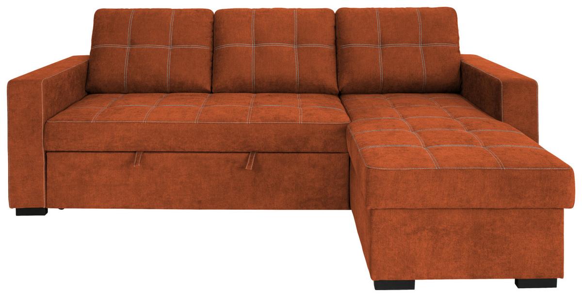 Sedacia súprava TURIN, terracotta - černá/terracotta, Design, kov/dřevo (239/87/160cm)