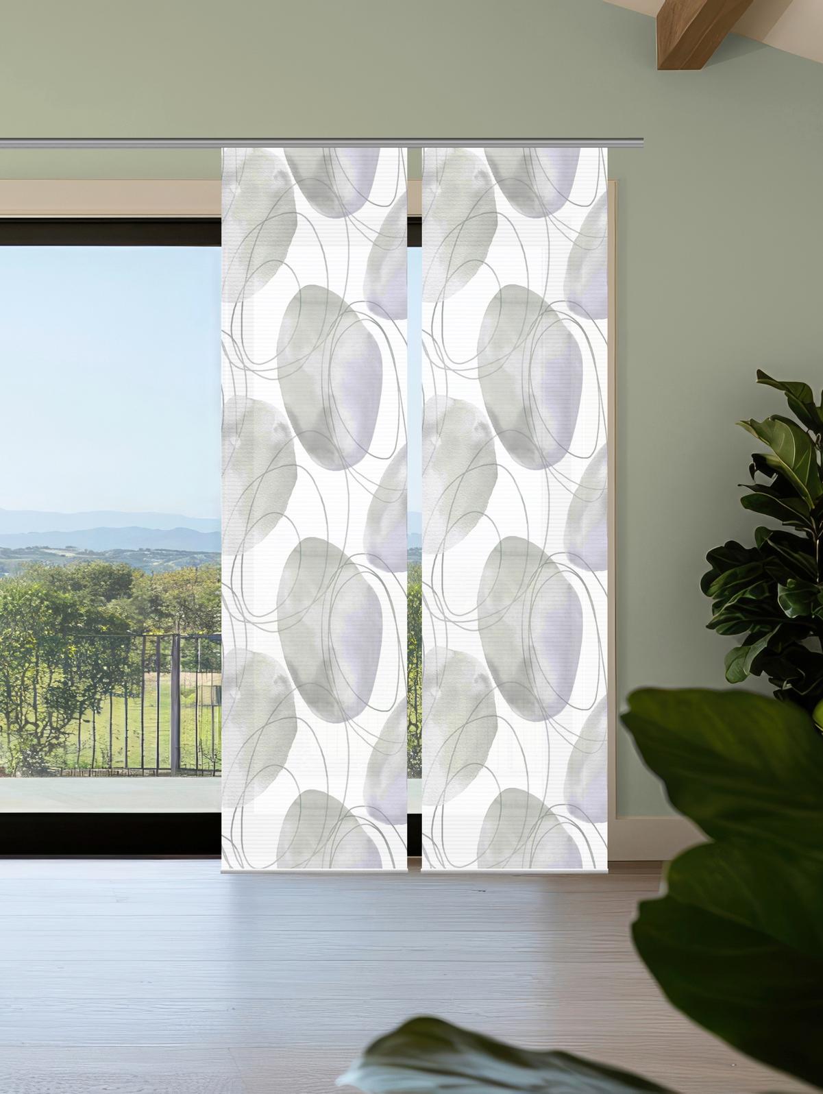 Flächenvorhang Ellrik 2er Set - Flieder/Weiß, Natur, Textil (60/245cm)