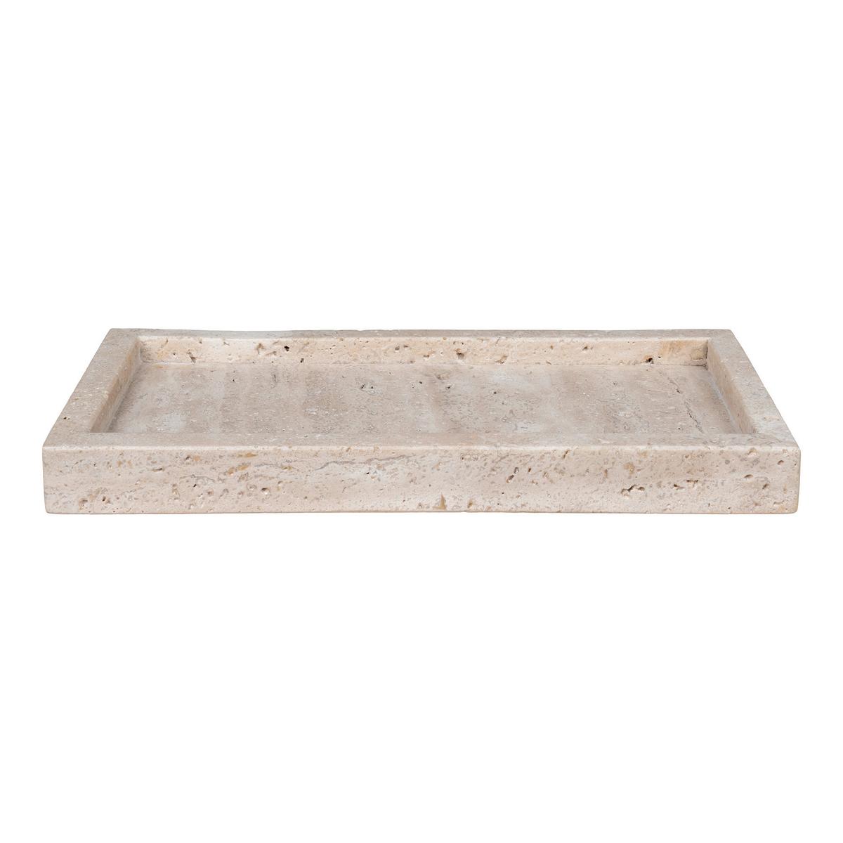Serviertablett Tray Beige B: 15 Cm - Beige, Design, Stein (15/3/30.5cm)