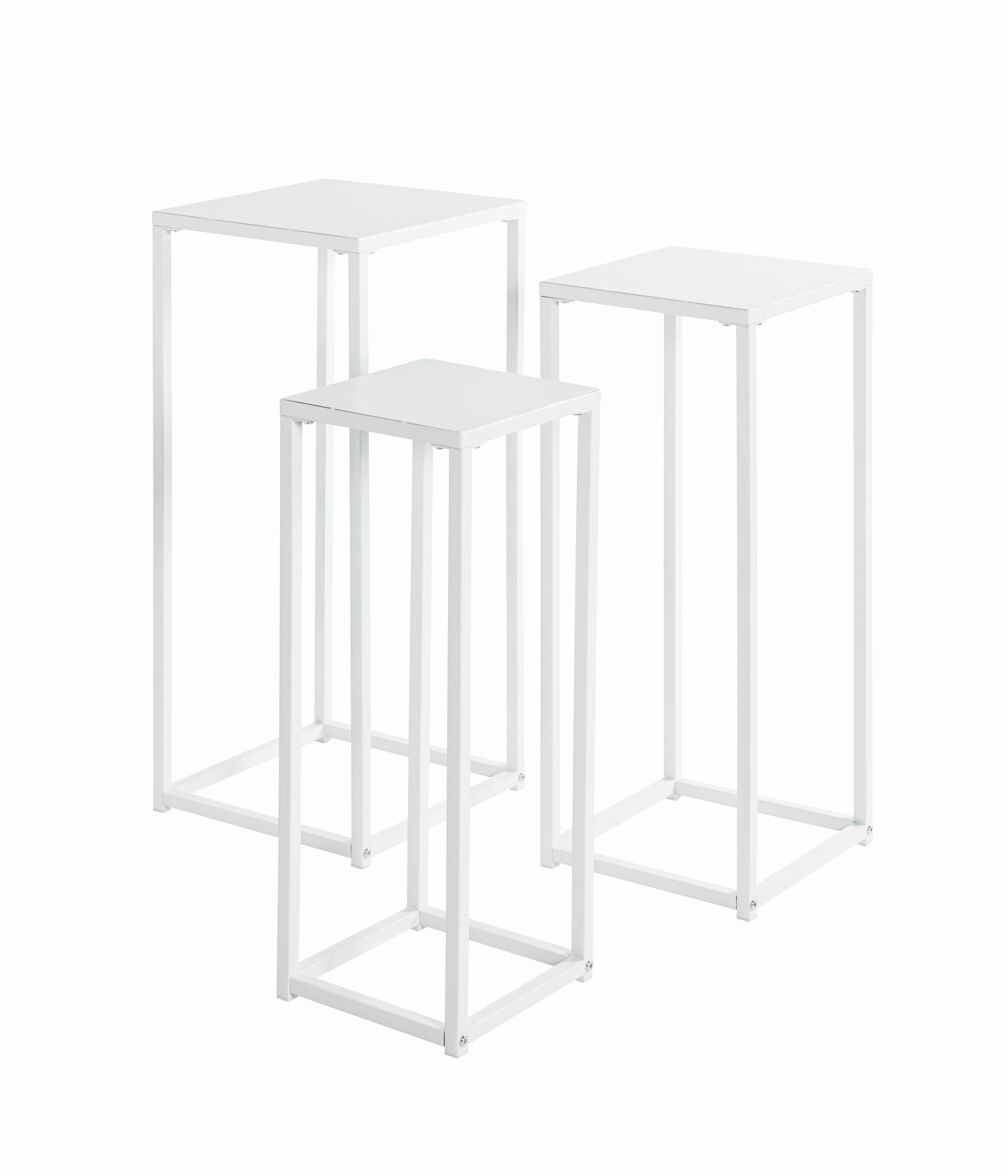 SADA STĹP. STOJANOV NA KVETY BLACKBURN - biela, Modern, kov (22-26-30/61-66-71/22-26-30cm) - Mömax