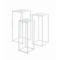 SADA SLOUPŮ NA KVĚTINY BLACKBURN - bílá, Moderní, kov (22-26-30/61-66-71/22-26-30cm) - Mömax