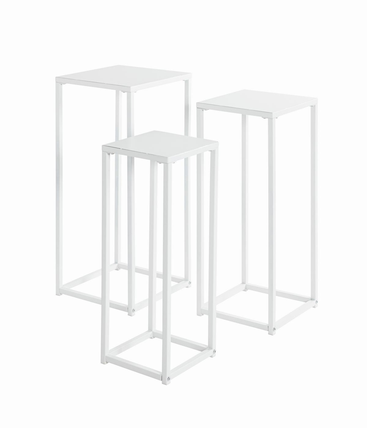 SADA SLOUPŮ NA KVĚTINY BLACKBURN - bílá, Moderní, kov (22-26-30/61-66-71/22-26-30cm) - Mömax