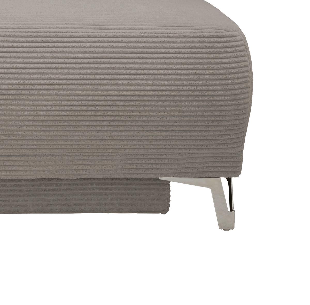 Schlafsofa Ari Graubraun Cord, B: 198 Cm - Chromfarben/Graubraun, MODERN, Textil (198/90/100cm) - Livetastic