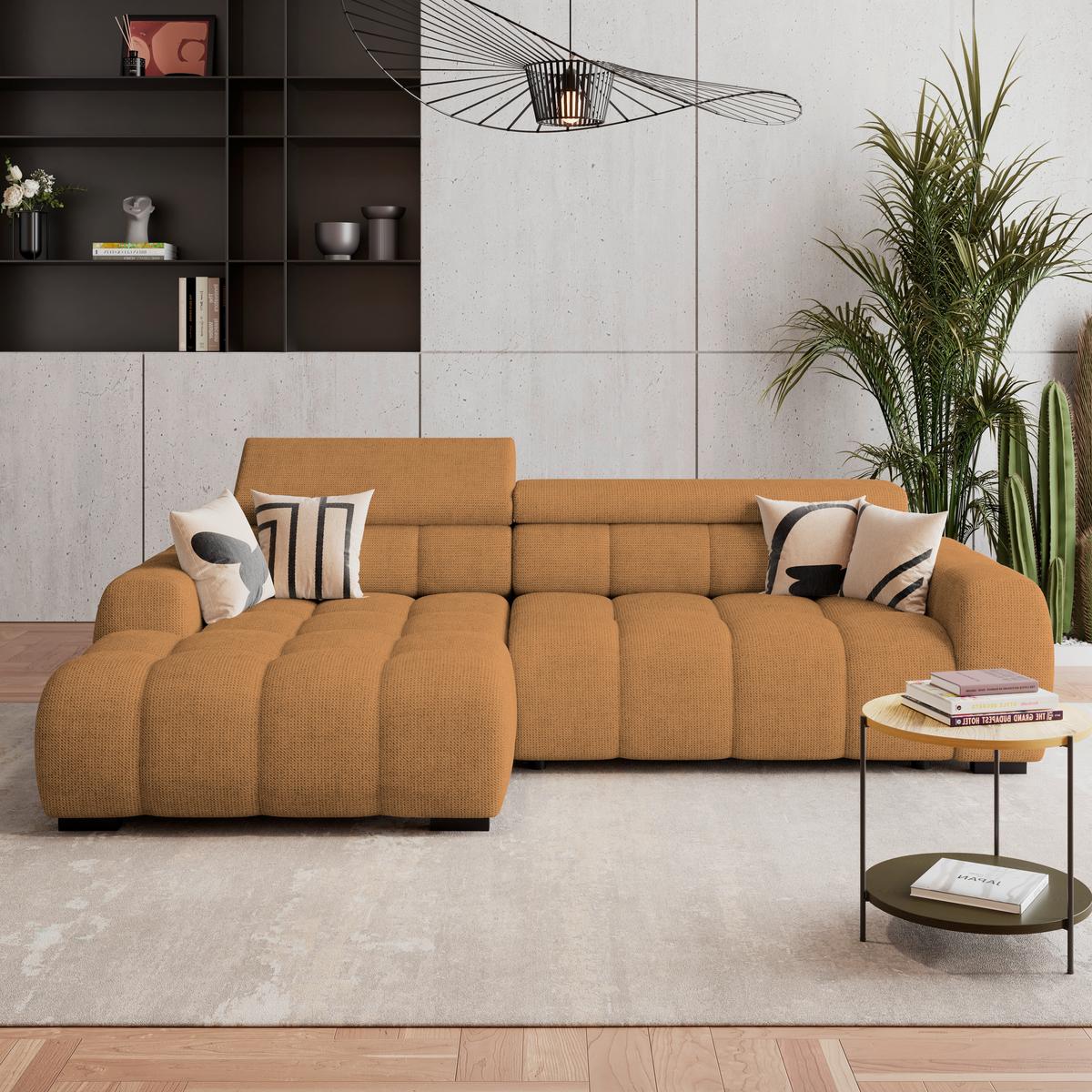 Ecksofa Fargo S Dunkelbraun, B: 168cm - Rostfarben/Dunkelbraun, Trend, Textil (168/285cm)