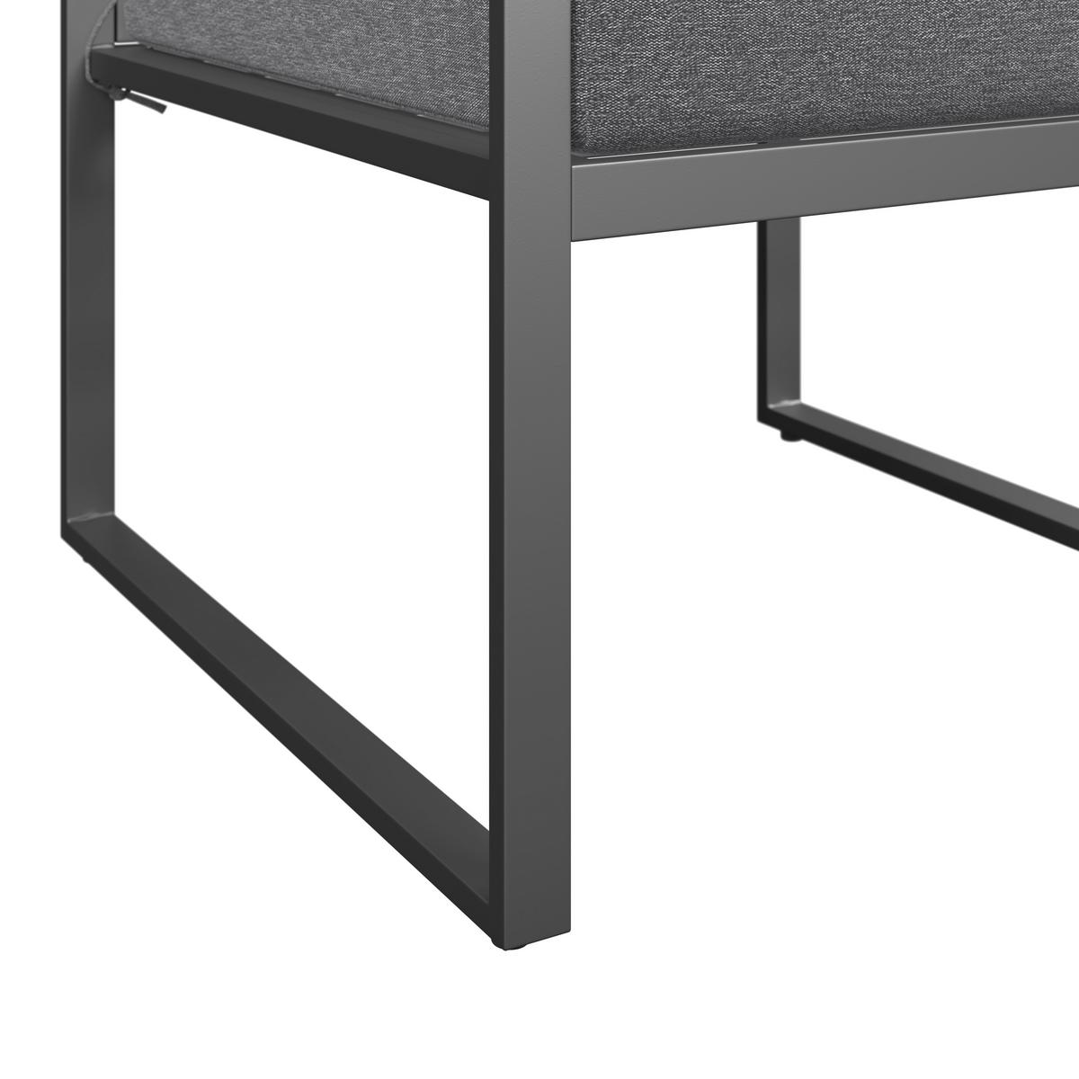 Gartensessel Leon - Dunkelgrau/Anthrazit, MODERN, Textil/Metall (66/69/65cm) - Beldano