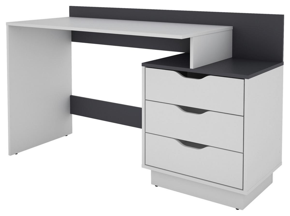Schreibtisch Belfast - Anthrazit/Weiß, MODERN, Holzwerkstoff (138/51,5/83,5cm) - MID.YOU