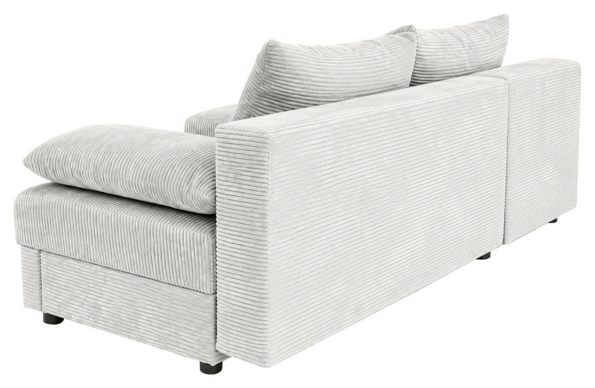 Ecksofa mit Bettfunktion Lima, Beige, 195x140cm - Beige/Schwarz, Trend, Holz/Kunststoff (195/140cm)