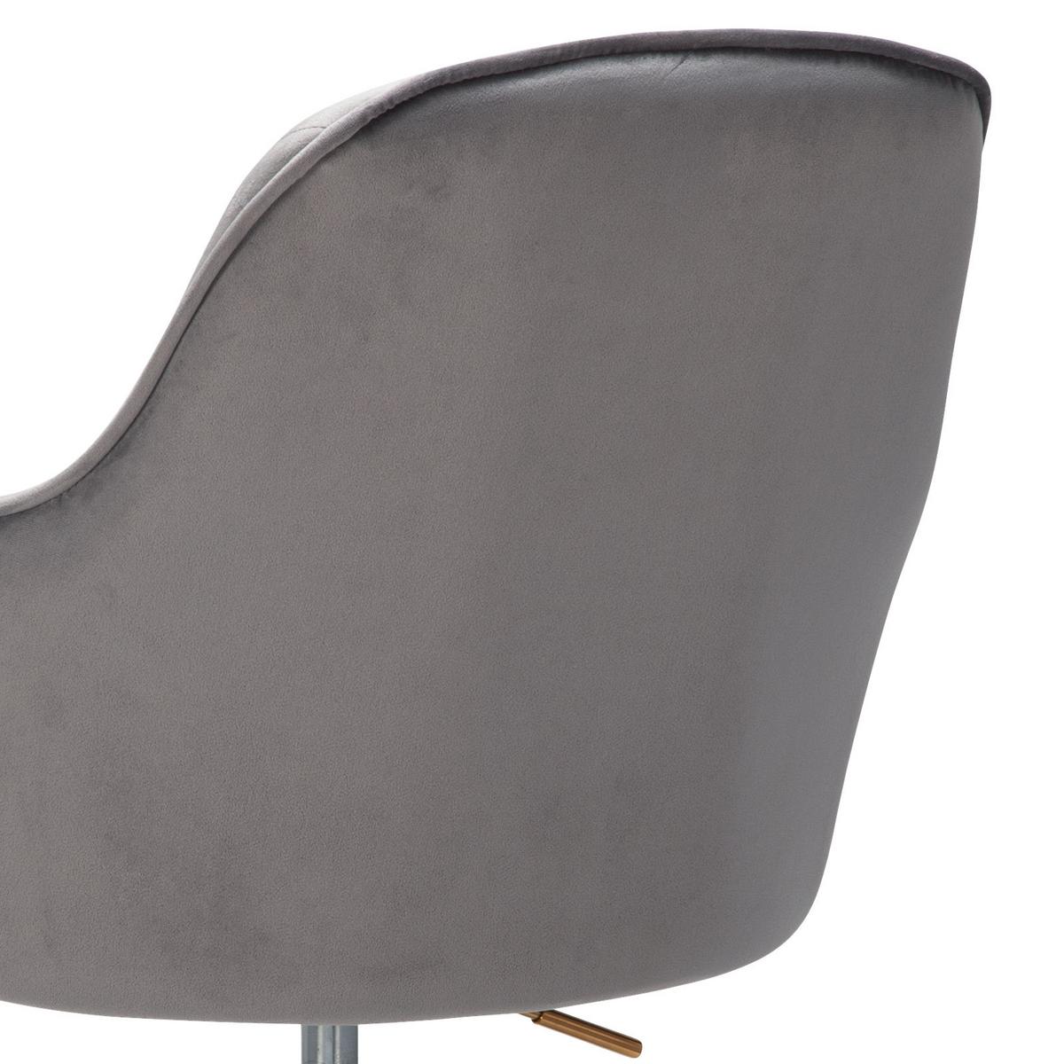 Drehstuhl mit Rollen und Armstützen Grau/Goldfarben - Goldfarben/Grau, KONVENTIONELL, Kunststoff/Textil (54/105/52cm) - MID.YOU