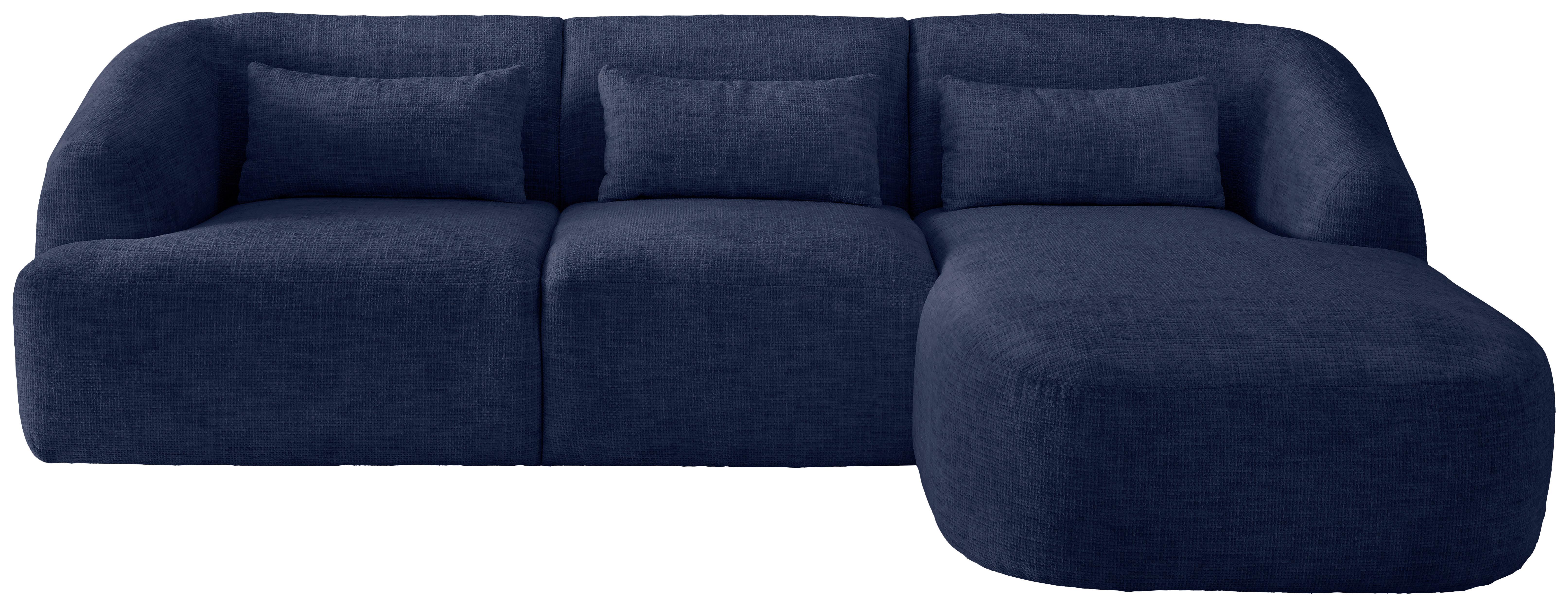 Ecksofa Caponi Dunkelblau S: 256x160 Cm - Schwarz/Dunkelblau, MODERN, Textil (256/160cm) - Livetastic