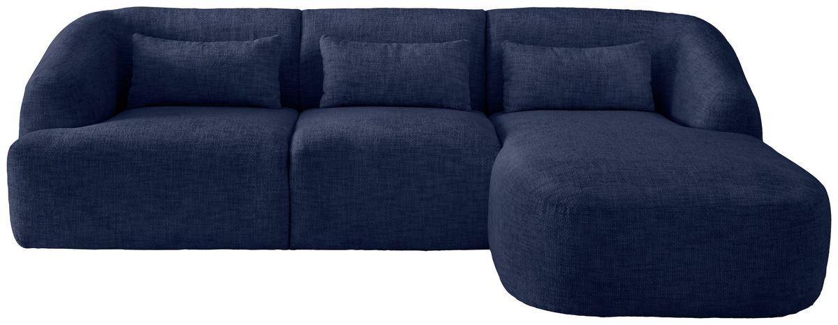 Ecksofa Caponi Dunkelblau S: 256x160 Cm - Schwarz/Dunkelblau, MODERN, Textil (256/160cm) - Livetastic