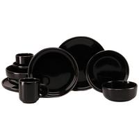 Kombiservice, 10-Teilig für 2 Personen, Steinzeug - Goldfarben/Schwarz, Basics, Keramik - Creatable