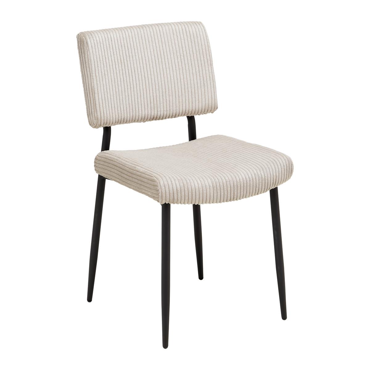 Stolička béžová - čierna/béžová, Modern, kov/drevo (56/85/47cm) - Bessagi Home