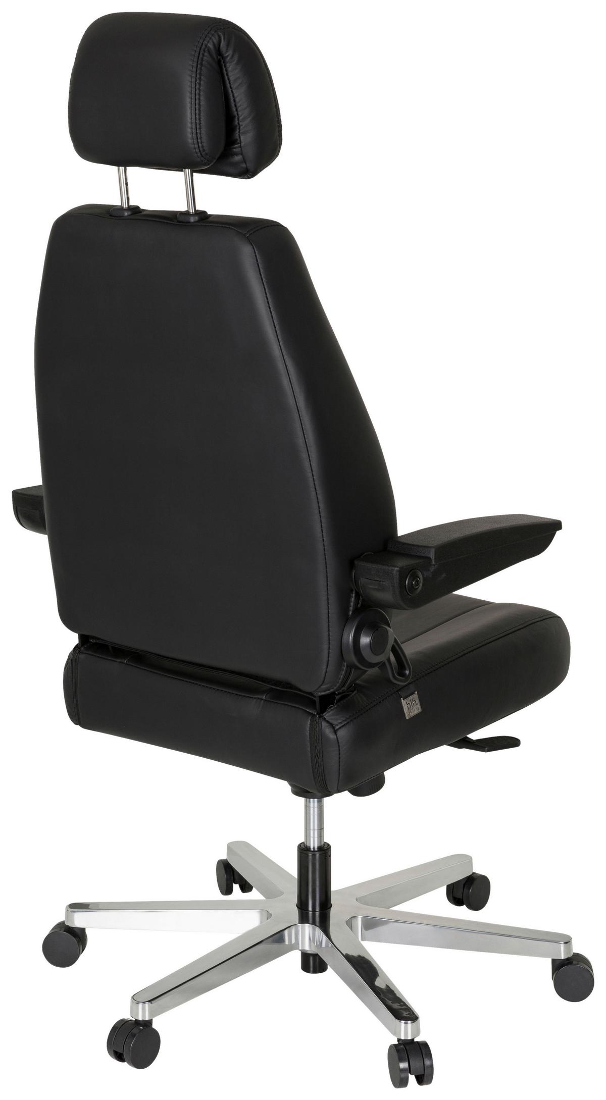 Chefsessel Hours Wippfunktion Schwarz Bis 150 Kg - Silberfarben/Schwarz, Basics, Leder/Kunststoff (70/152/70cm) - MID.YOU