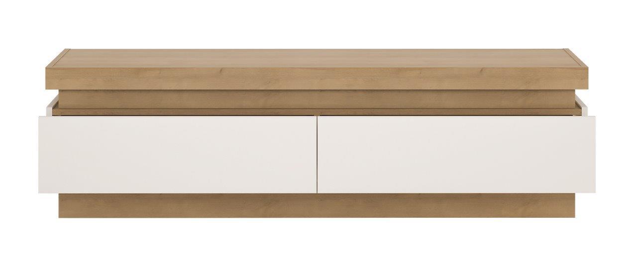Tv-elem Lyon Hell 146/42 Cm - tölgyfa/magasfényű fehér, Trend, faalapú anyag (146/42/42cm)