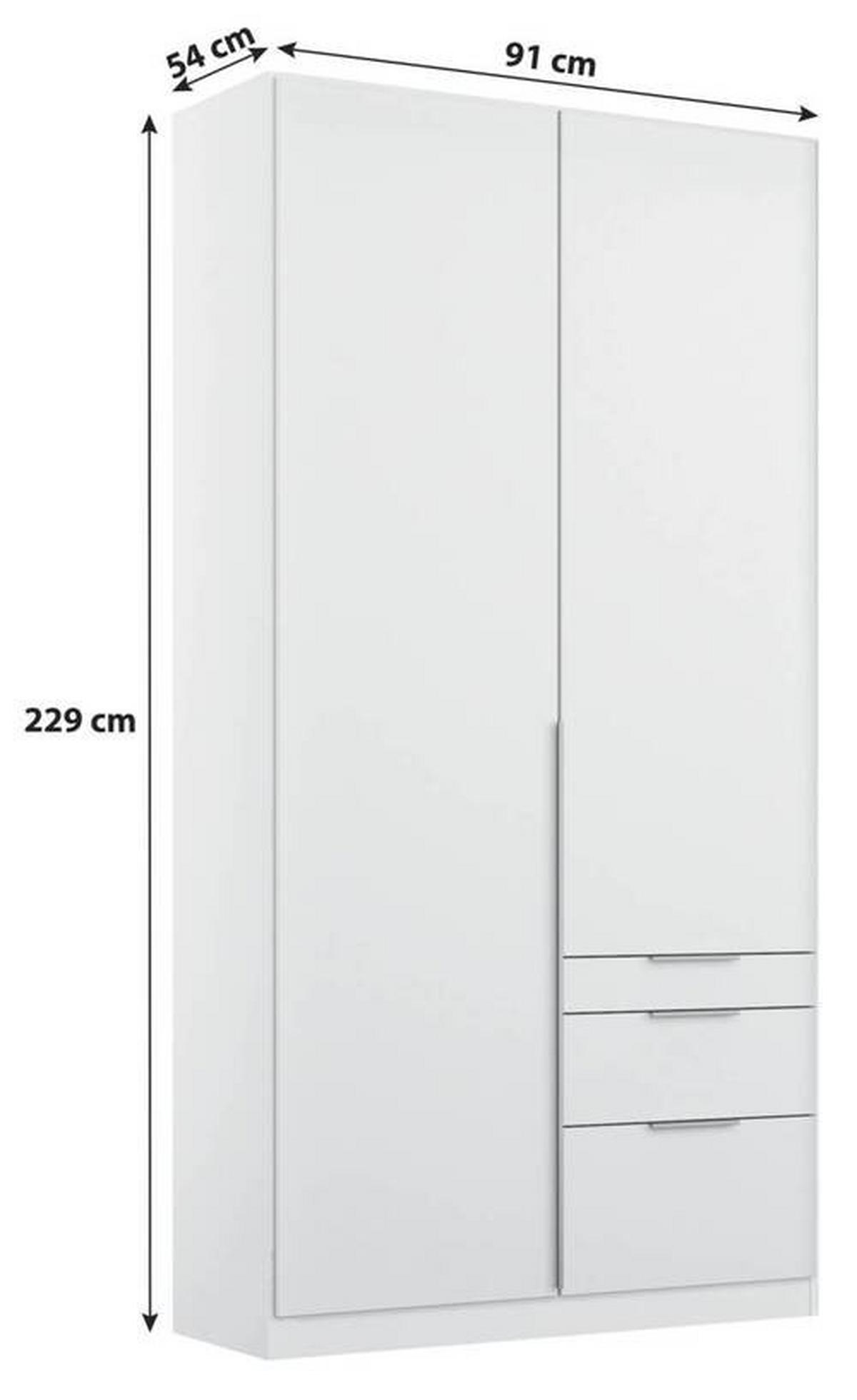 Drehtürenschrank 91cm Alabama, Weiß - Weiß, MODERN, Holzwerkstoff (91/229/54cm) - Rauch Möbel