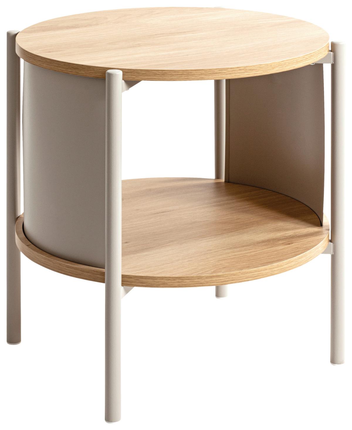 Príručný stolík Memphis, š: 40 cm - kašmírová/farba duba, Trend, kov/kompozitné drevo (40/44cm)