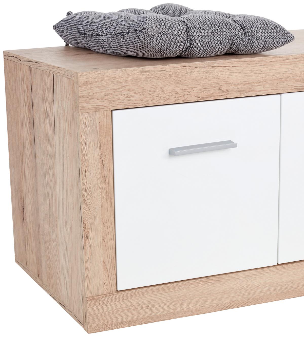 Lavica do predsiene MALTA - čierna/biela, Modern, kompozitné drevo/plast (94,9/49,2/36cm)