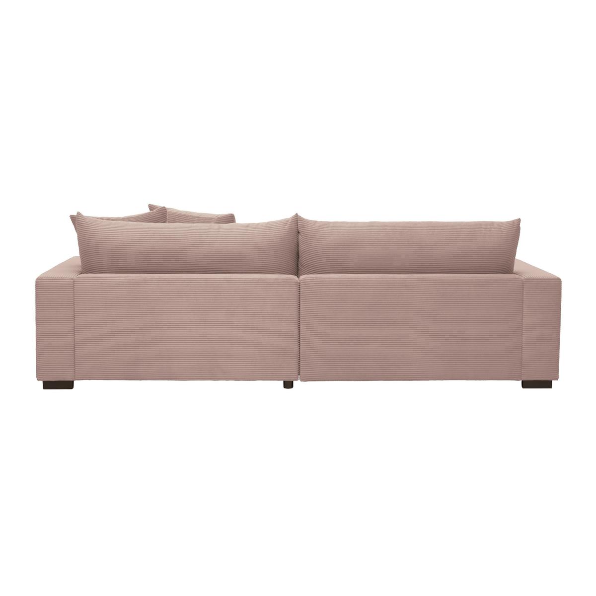 Rohová sedačka PEDRO, pravá, růžový manšestr - růžová, Moderní, textil (265/180cm) - Mömax