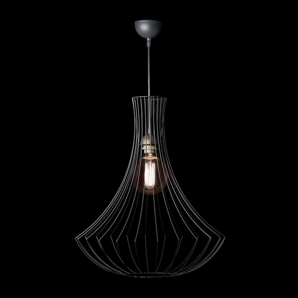 Hängeleuchte Chiara H: 60 cm 1-Flammig - Silberfarben, Trend, Metall (52/52/60cm) - Kayoom