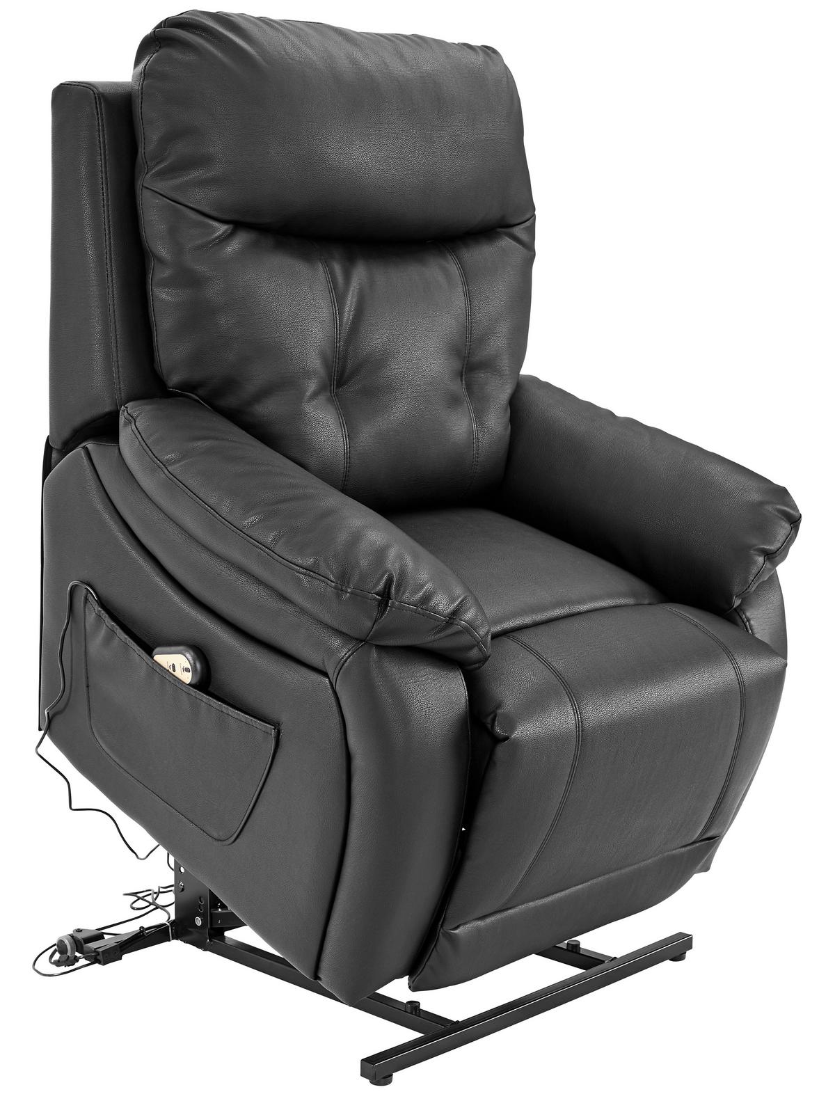 Fernsehsessel Elektrisch Mario Lederlook Schwarz - Schwarz, KONVENTIONELL, Kunststoff/Textil (89/107-79/94-165cm) - James Wood