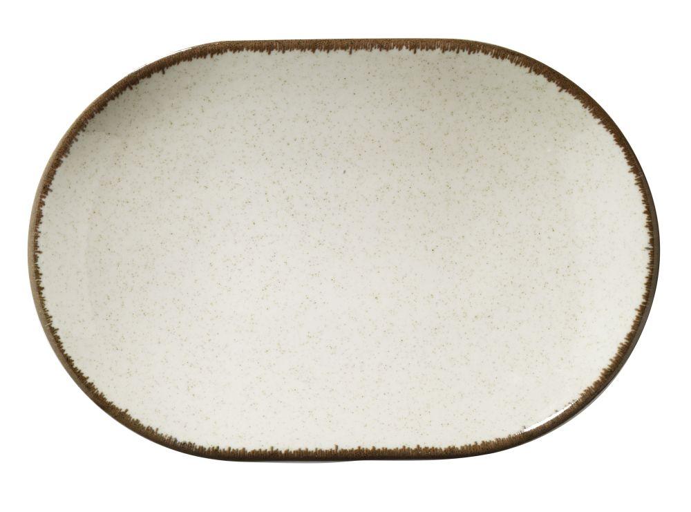 Servierplatte Porzellan Beige Sonora ca. 22x32 cm - Beige, MODERN, Keramik (22/32cm) - James Wood