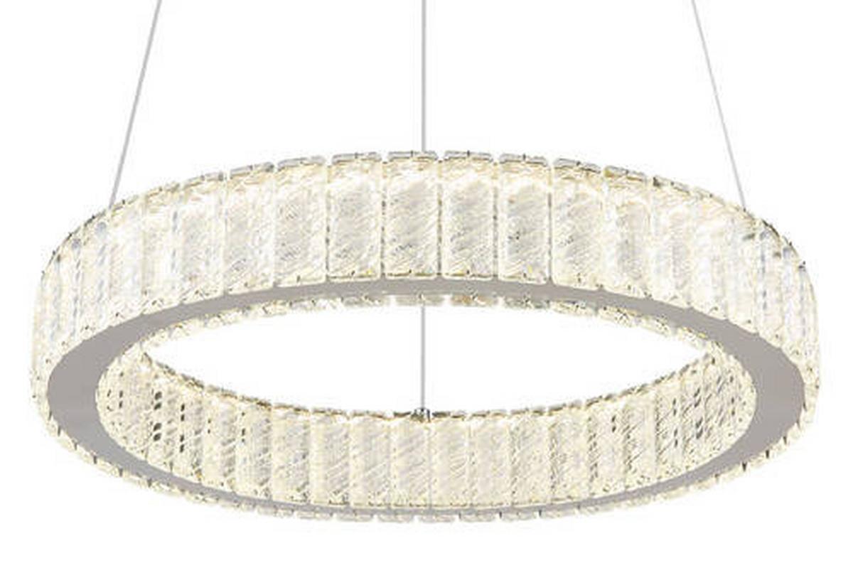 Led Függőlámpa 67162-50 - krómszínű/áttetsző, Design, műanyag/fém (50/120cm) - Globo
