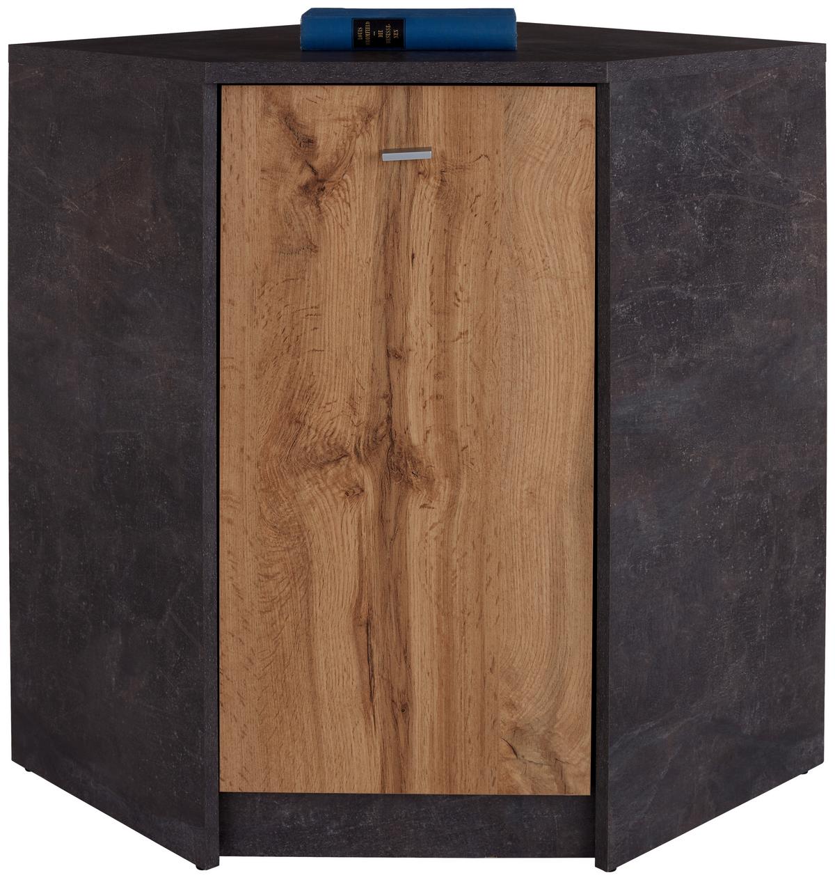 Kommode B: 60,9 Cm 4-you, Beton Optik/wotan Eiche Dekor - Eichefarben/Grau, MODERN, Holzwerkstoff (60,9/85,4/60,9cm)