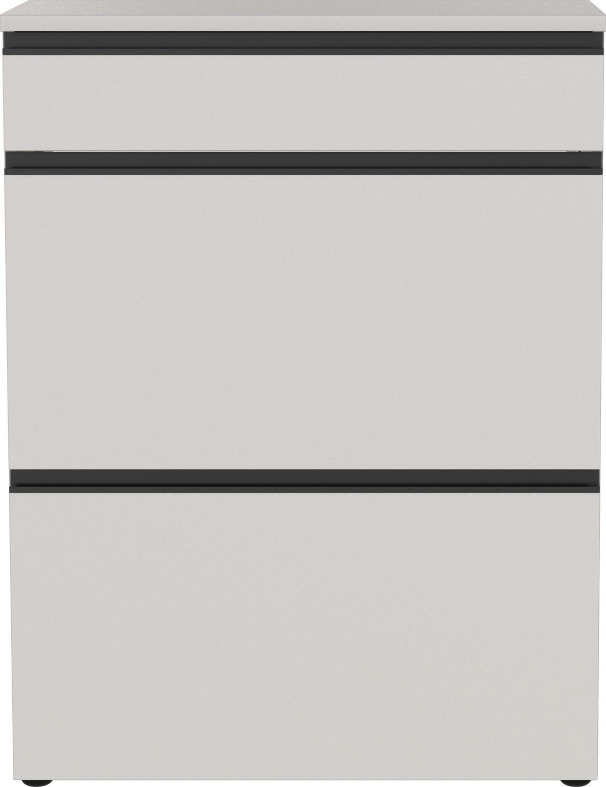 Garderobe Gw-Baldone 3-Teilig Beige B: 100 cm - Beige, Design, Glas/Holzwerkstoff (100/200/29cm) - MID.YOU