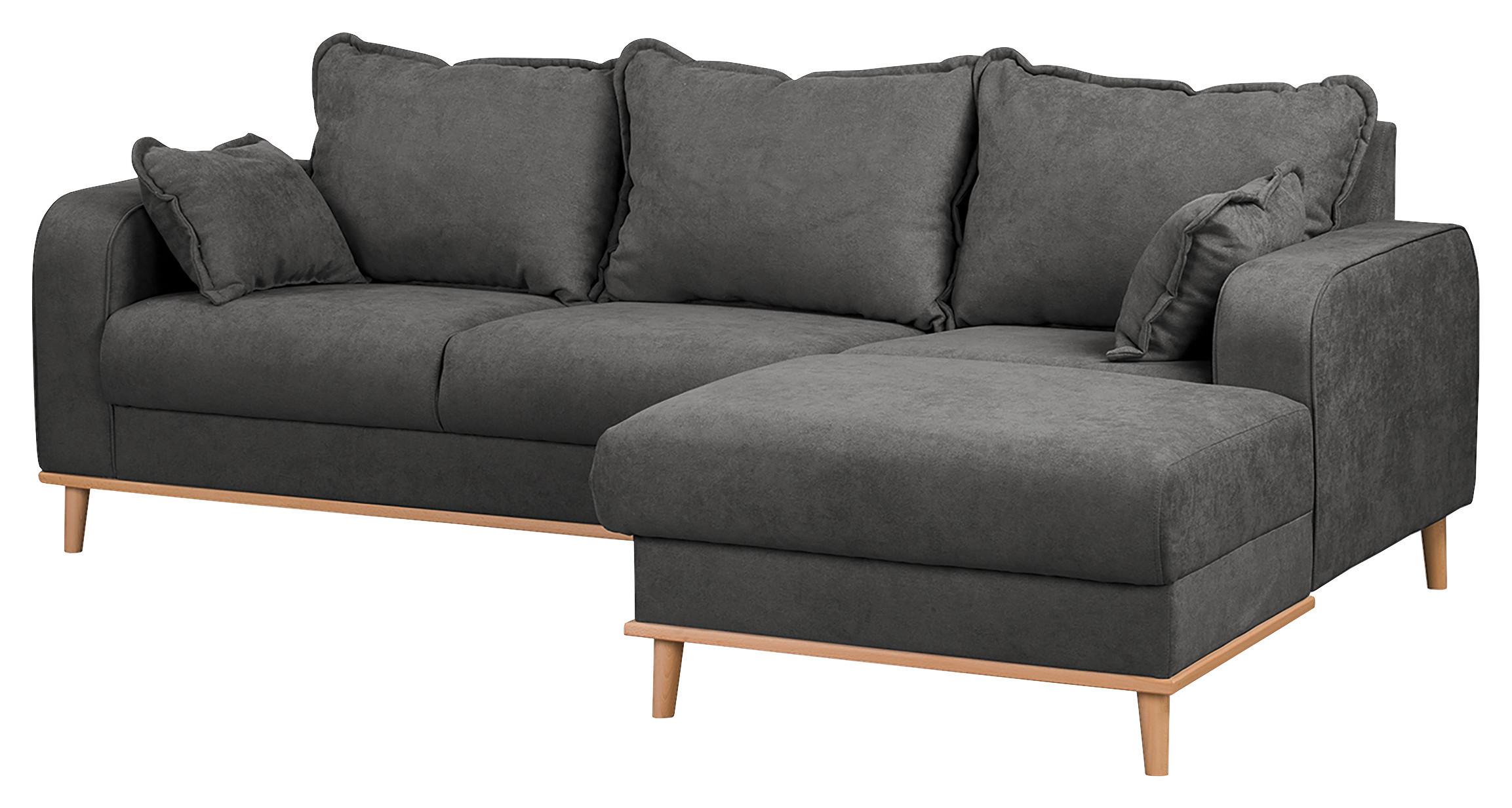 Ecksofa Beata Dunkelgrau S: 230x150 Cm - Wengefarben/Dunkelgrau, Design, Textil (230/150cm) - Livetastic