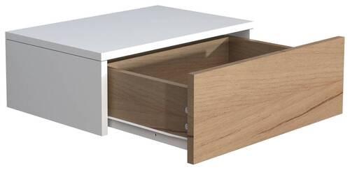 Nachtkästchen USAl M B: 45 cm Weiß/Eiche Dekor - Eichefarben/Weiß, MODERN, Holzwerkstoff (45/15/30cm) - MID.YOU