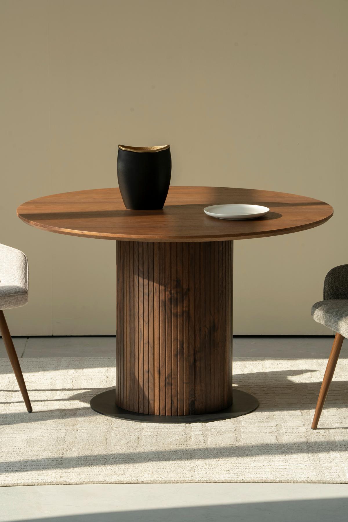 Esstisch Jamie - Walnussfarben/Schwarz, LIFESTYLE, Holz/Holzwerkstoff (120/120/75cm) - MID.YOU
