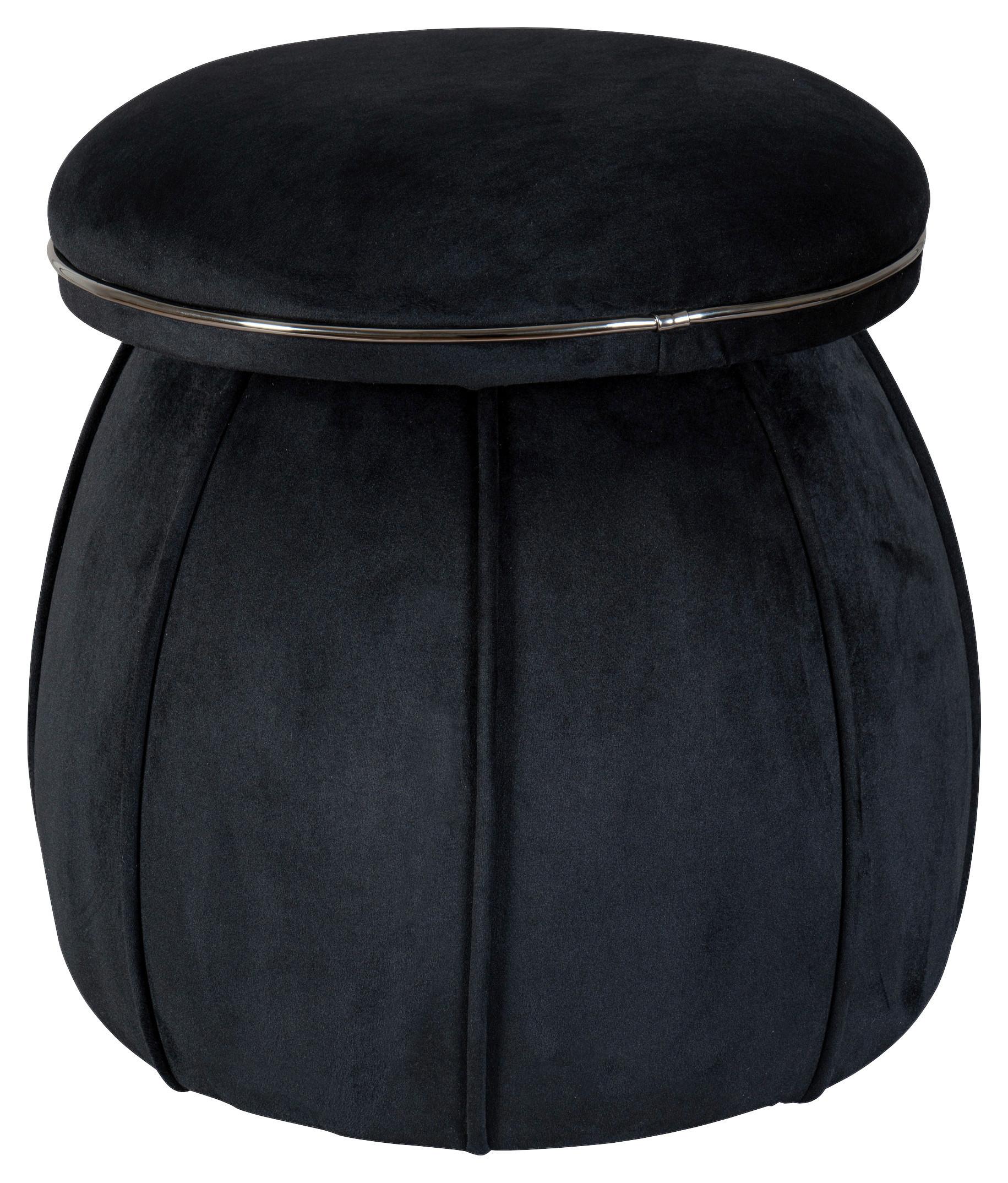 Hocker Corin 125 Schwarz/graphit D: 51,5 Cm - Graphitfarben/Schwarz, Design, Textil (51,5/55cm) - Kayoom