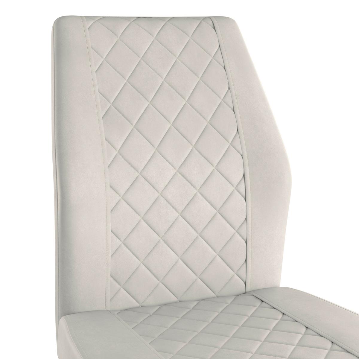 Stuhl Nina Velours Beige, B: 49 Cm - Beige/Schwarz, MODERN, Textil/Metall (49/90/60cm)