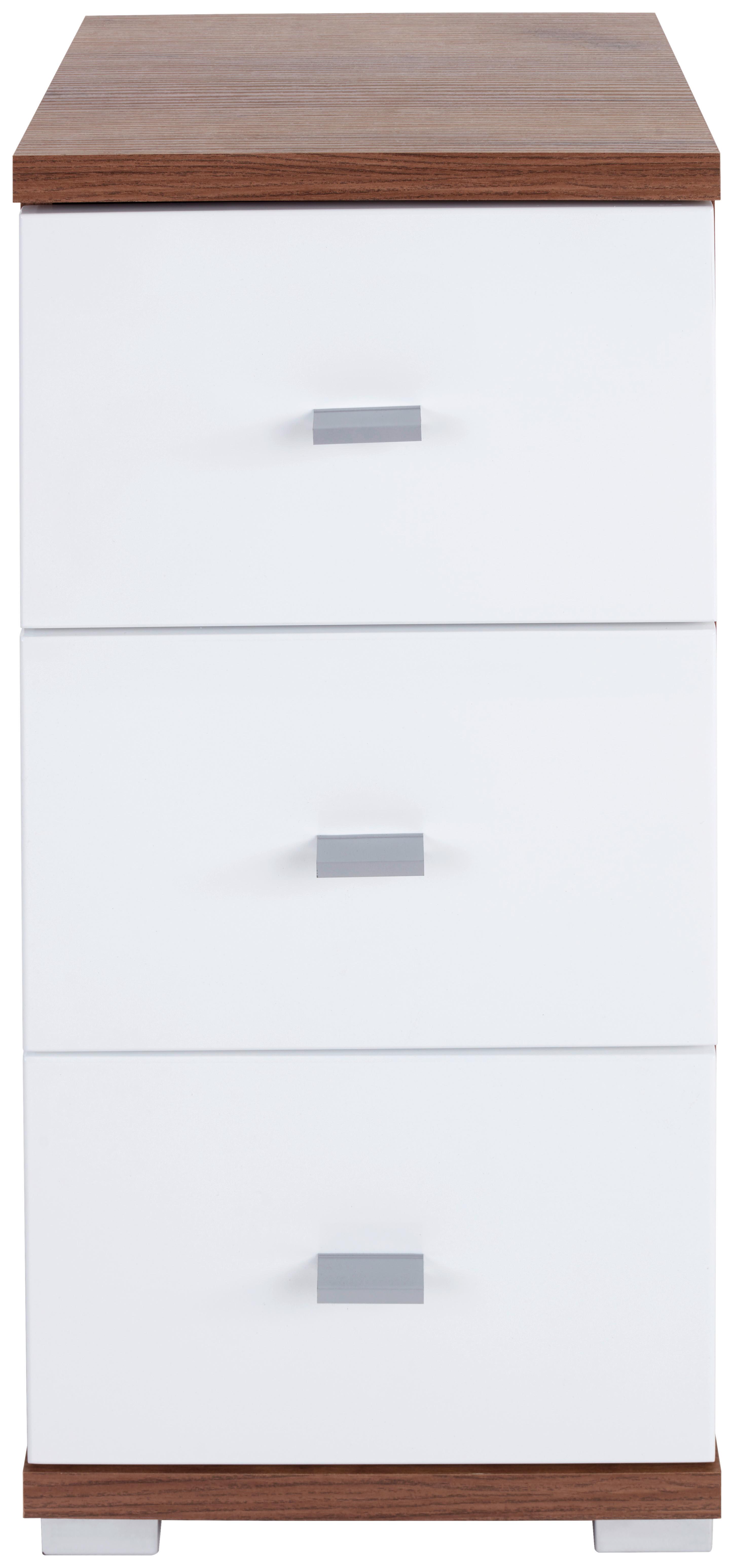 Unterschrank Bari B: 35cm, Eiche Dekor - Eichefarben/Alufarben, KONVENTIONELL, Holzwerkstoff (35/72/31,5cm)