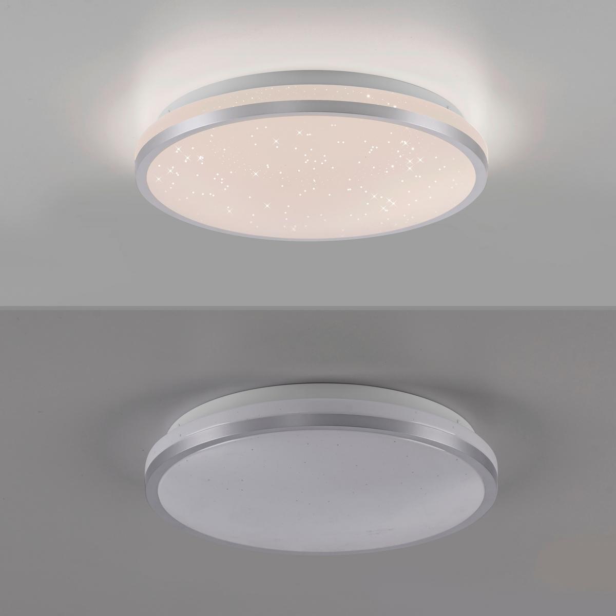 LED-Deckenleuchte, 3000k 14293-21 - Silberfarben, Basics, Kunststoff/Metall (28/28/6,5cm)