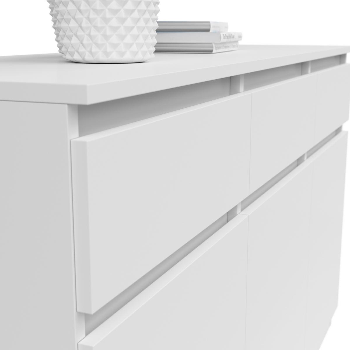 Komód Saturn 135/81 Cm - fehér, Konventionell, faalapú anyag (135/81/42cm)