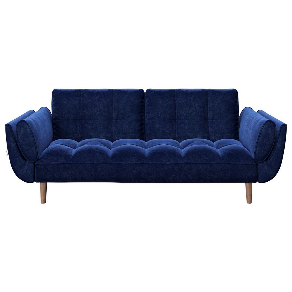 2-sitzer-sofa Scarlett Mit Schlaffunktion Blau Samt