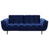 2-Sitzer-Sofa mit Schlaffunkt. Scarlett Blau Samt - Blau/Braun, KONVENTIONELL, Textil (215/81,5/84,5cm) - Playboy