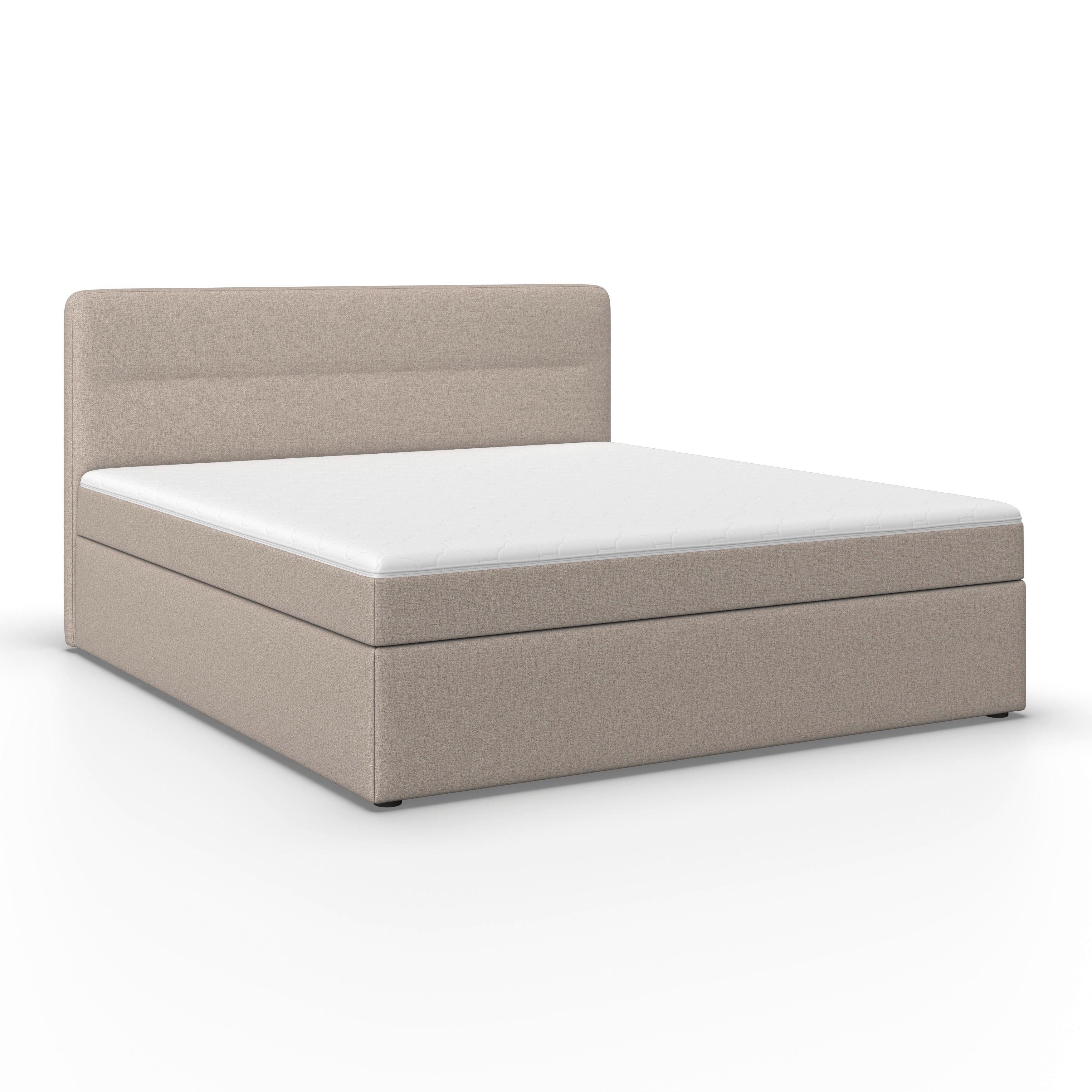 Boxspringová posteľ MARCO 180x200, sivohnedá - čierna/taupe, Modern, drevo/textil (180/200cm) - Bessagi Home