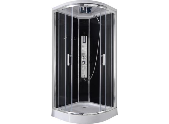 Duschkabine Design 1 - Chromfarben/Schwarz, MODERN, Glas/Metall (90/90/210cm) Duschkabine Design 1 - Chromfarben/Schwarz, MODERN, Glas/Metall (90/90/210cm)