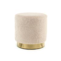 Taburet béžová - barvy zlata/béžová, Basics, kov/textil (35/35/35cm)