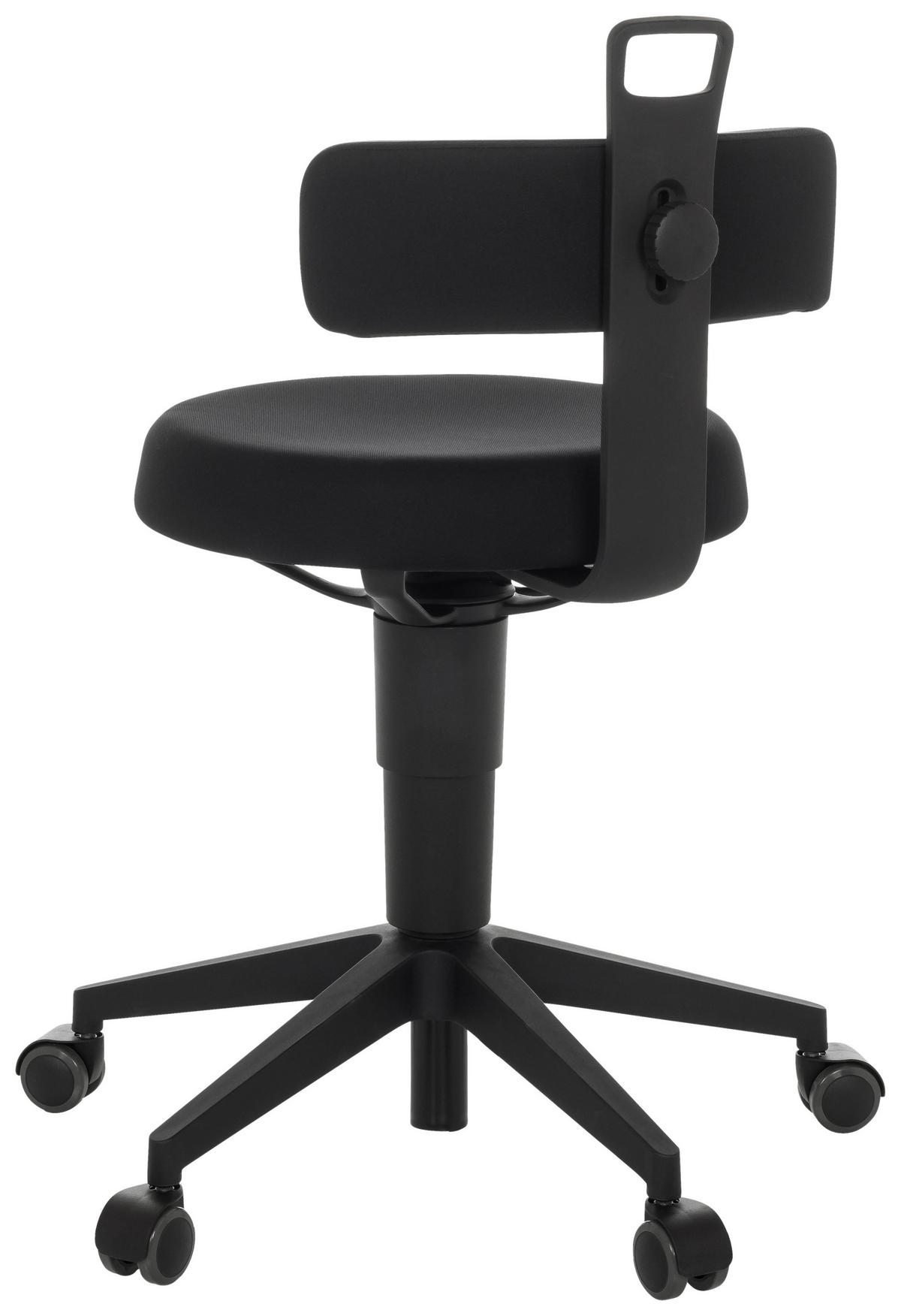 Bürohocker Top Work Flex - Schwarz, Basics, Kunststoff/Textil (40/74-86/46cm) - MID.YOU