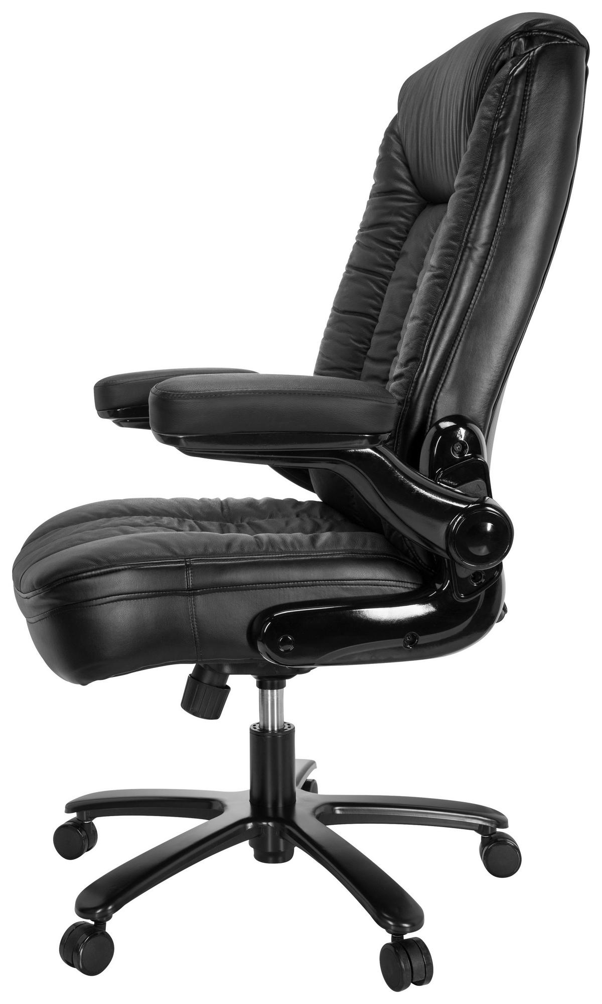 Chefsessel Instructor Iii Schwarz - Schwarz, MODERN, Leder/Kunststoff (85/122/82cm) - MID.YOU