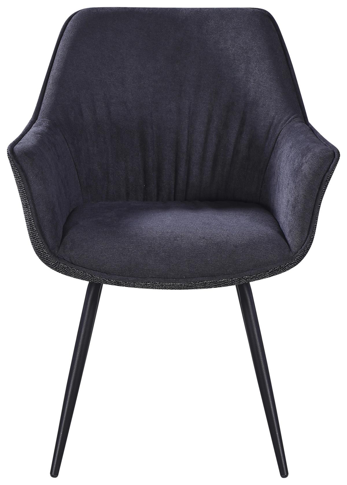 ŽIDLE S PODRUČKAMI NOVA - šedá/černá, Moderní, kov/textil (64/85/62cm) - Premium Living