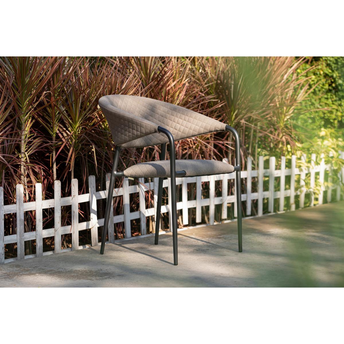 Stapelsessel Puro - Sandfarben/Anthrazit, MODERN, Textil/Metall (58/83/66cm) - Gardenson